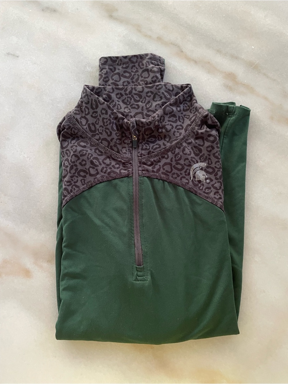 Women’s green and black quarter zip Michigan State Spartans size L MSU